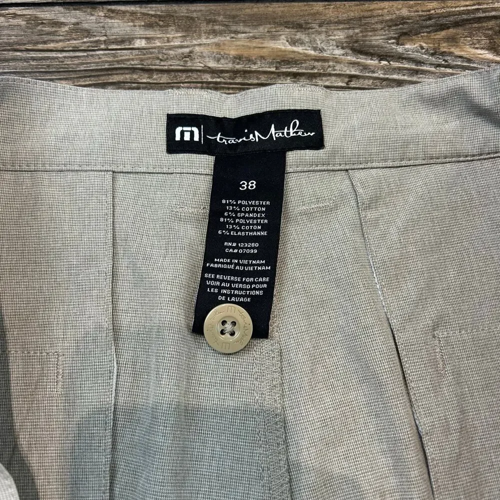Travis Mathew Beige Lightweight Beck Hybrid Shorts 38
